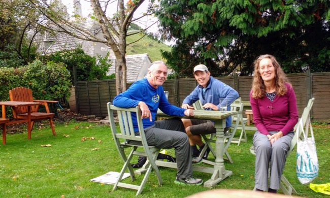 Chris and Adrienne and Louis at Corfe